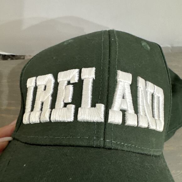 Green Baseball Cap Ireland Embroidered Hat Brass Adjustable Strap - Picture 10 of 10